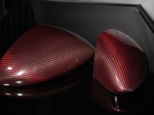 Alfa Romeo Giulia Mirror Covers - Carbon Fiber - Red Carbon - Feroce Carbon